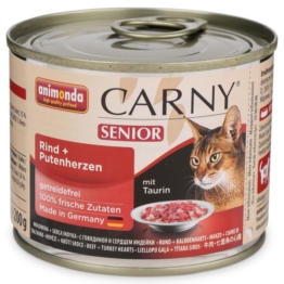 Animonda Katzen-Nassfutter Carny Senior Rind und Putenherzen - 12x200g