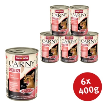 Animonda Katzenfutter Carny Kitten Rind und Putenherzen - 6x400g