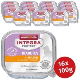 Animonda Katzenfutter Integra Protect Diabetes mit Geflügel - 16x100g