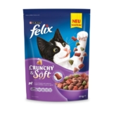 FELIX Katzentrockenfutter Crunchy & Soft mit Lamm, Truthahn und Gemüsenote - 2x950g
