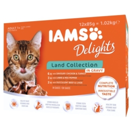 Iams Delights Multipack Land Collection in Sauce 12x85g