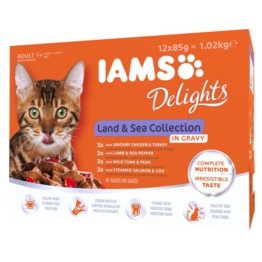 Iams Delights Multipack Land & Sea Collection in Sauce - 12x85g