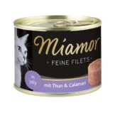 Miamor Katzen-Nassfutter Feine Filets in Jelly Thunfisch und Calamari - 12x185g