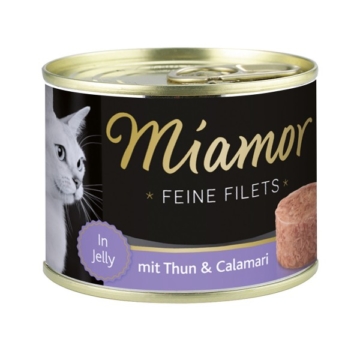 Miamor Katzen-Nassfutter Feine Filets in Jelly Thunfisch und Calamari - 185g