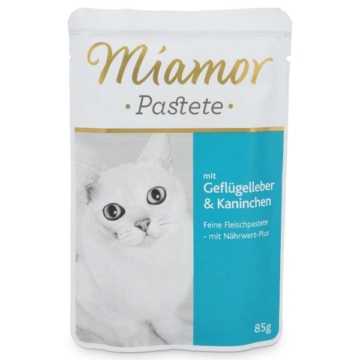 Miamor Katzenfutter Pastete Geflügelleber und Kaninchen - 12x85g