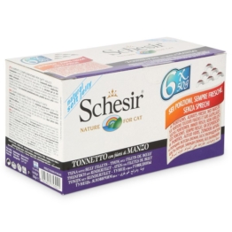 Schesir Cat Katzenfutter Multipack 6x50g - Thunfisch mit Rinderfilet