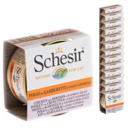 Schesir Katzenfutter Natural Sauce Huhn-Garnele 14x70g